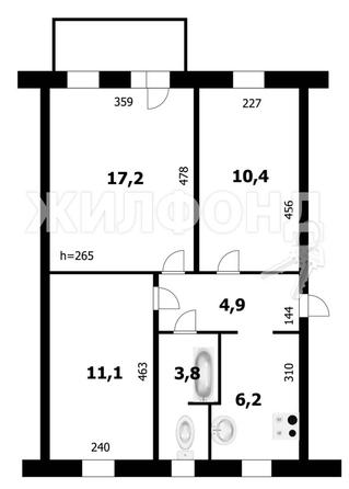 
   Продам 3-комнатную, 53.9 м², 3-й Порядковый пер, 5

. Фото 13.