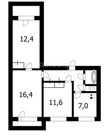 
   Продам 3-комнатную, 62 м², Челюскинцев ул, 15/1

. Фото 18.