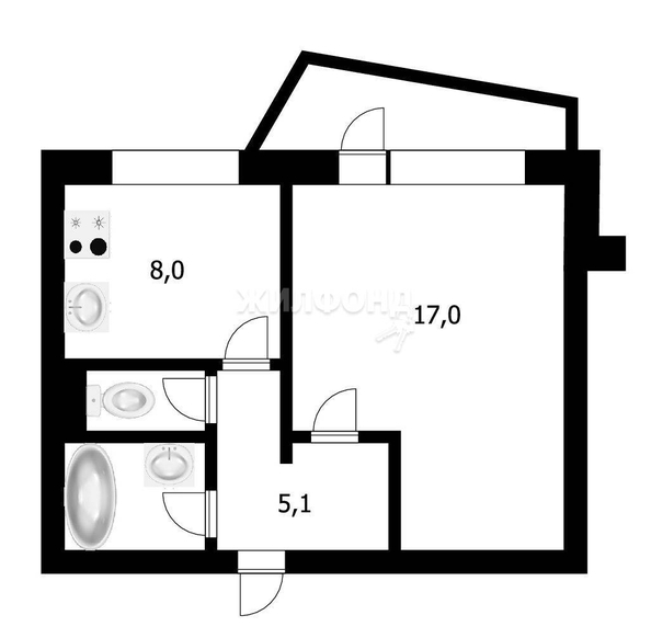 
   Продам 1-комнатную, 34.9 м², Краснообск, 4

. Фото 16.