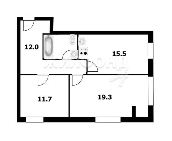 
   Продам 2-комнатную, 63.1 м², Железнодорожная ул, 15

. Фото 11.