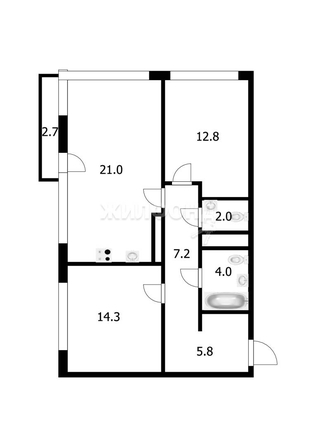 
   Продам 3-комнатную, 67.6 м², Аэропорт ул, 88

. Фото 45.