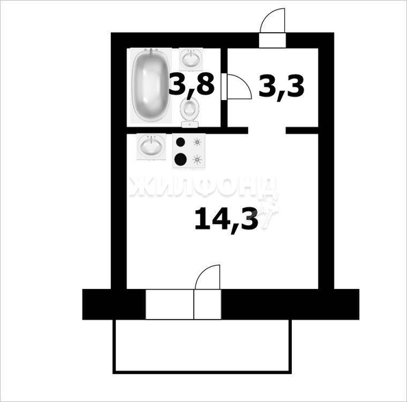 
   Продам студию, 21.1 м², Закаменский мкр, 16

. Фото 1.