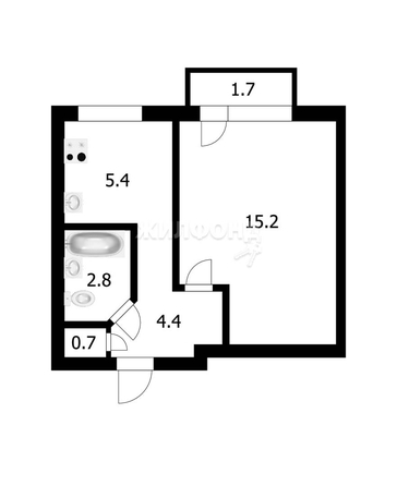 
   Продам 1-комнатную, 28.5 м², Солидарности ул, 99

. Фото 2.