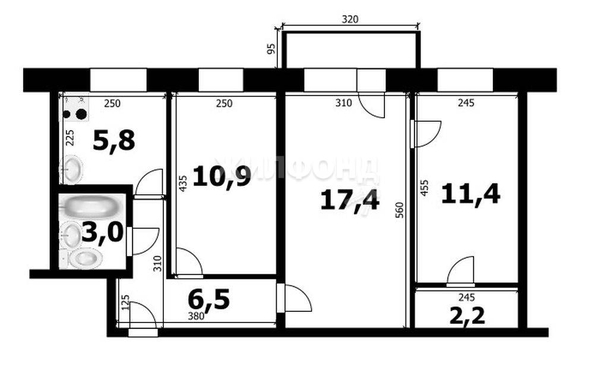 
   Продам 3-комнатную, 57.2 м², Строительная ул, 9

. Фото 6.