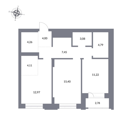 
   Продам 3-комнатную, 67.28 м², Державина ул, 50

. Фото 1.