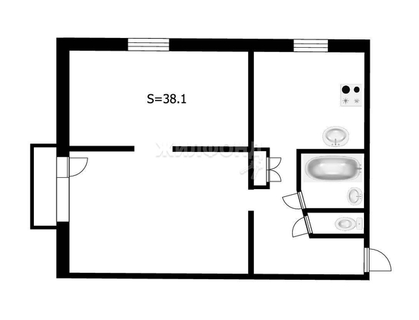 
   Продам 2-комнатную, 38.1 м², Комсомольская ул, 23

. Фото 2.