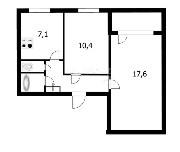 
   Продам 2-комнатную, 43.9 м², Саввы Кожевникова ул, 7

. Фото 1.