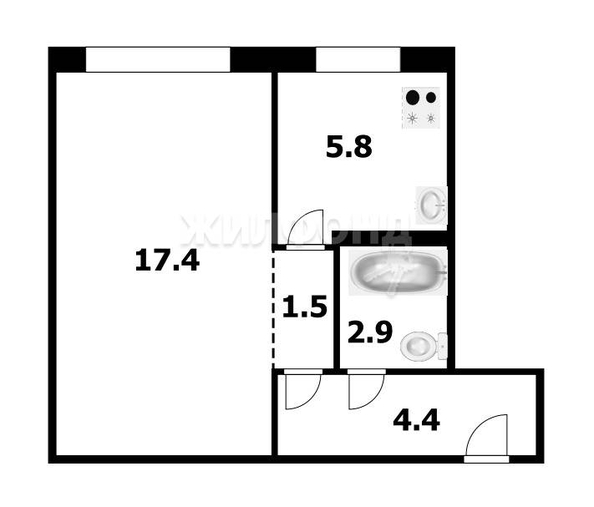 
   Продам 1-комнатную, 32 м², Демьяна Бедного ул, 68

. Фото 20.