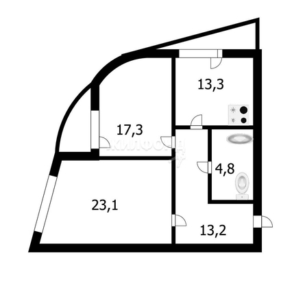 
   Продам 2-комнатную, 72.1 м², Кавалерийская ул, 3/1

. Фото 31.