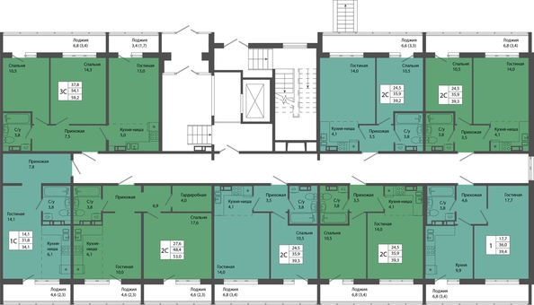 
   Продам 2-комнатную, 39.2 м², Родина, дом 4

. Фото 16.