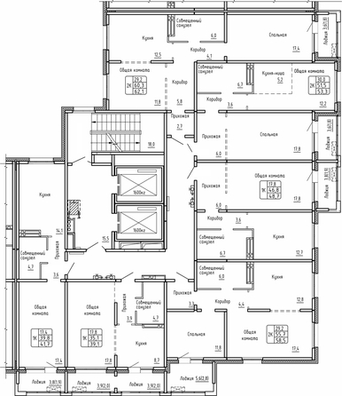 
   Продам 2-комнатную, 53.3 м², Самоцветы, Бирюза дом 2

. Фото 2.