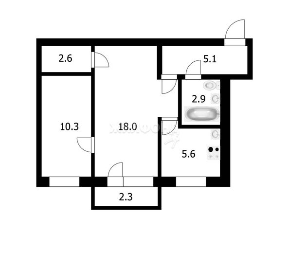 
   Продам 2-комнатную, 44.5 м², Авиастроителей ул, 1/4

. Фото 3.