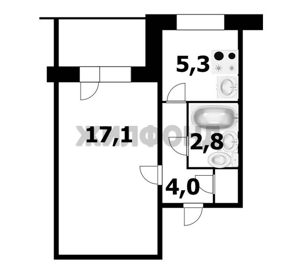 
   Продам 1-комнатную, 29.8 м², Чехова ул, 273

. Фото 16.