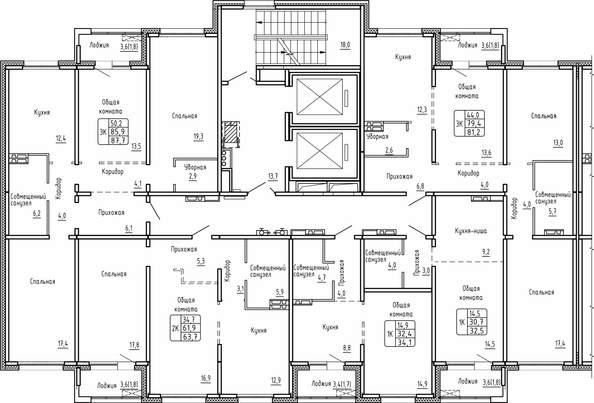 
   Продам 3-комнатную, 87.7 м², Самоцветы, Бирюза дом 2

. Фото 1.