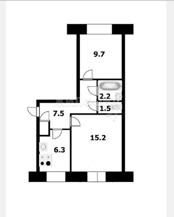 
   Продам 2-комнатную, 43.1 м², Доватора ул, 31/2

. Фото 7.