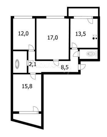 
   Продам 3-комнатную, 72.7 м², 2-я Ольховская ул, 3

. Фото 2.