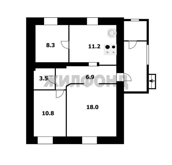 
  Продается дом, 58.7 м², Новосибирск
. Фото 8.
