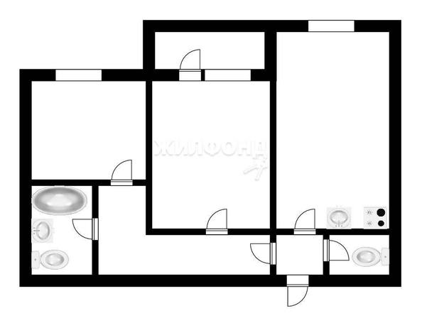 
   Продам 2-комнатную, 56.8 м², Сибиряков-Гвардейцев ул, 53/9

. Фото 2.