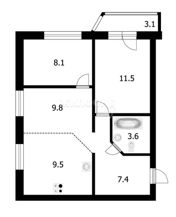 
   Продам 3-комнатную, 49.9 м², Лазурная ул, 28

. Фото 20.