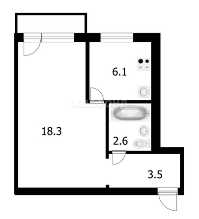 
   Продам 1-комнатную, 31.5 м², Макаренко ул, 27/2

. Фото 12.