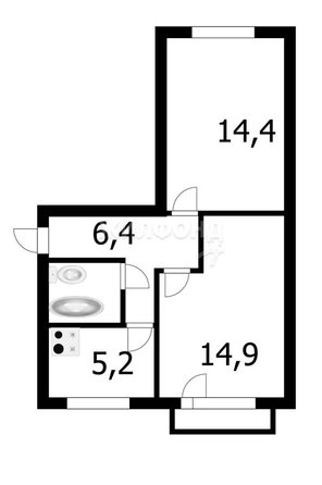 
   Продам 2-комнатную, 44.5 м², Зорге ул, 139

. Фото 7.