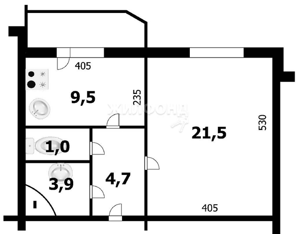 
   Продам 1-комнатную, 41 м², Горский мкр, 78

. Фото 11.