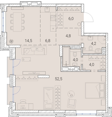 
   Продам 1-комнатную, 96.8 м², Тайм Сквер

. Фото 38.