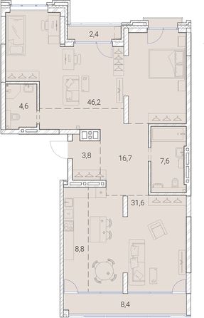 
   Продам 1-комнатную, 130.1 м², Тайм Сквер

. Фото 38.