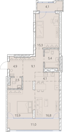 
   Продам 2-комнатную, 89.1 м², Тайм Сквер

. Фото 37.