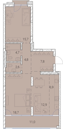 
   Продам 2-комнатную, 85.1 м², Тайм Сквер

. Фото 38.