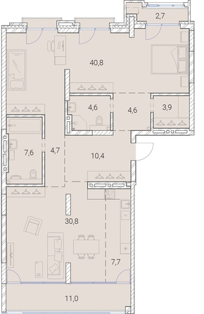 
   Продам 1-комнатную, 128.8 м², Тайм Сквер

. Фото 37.