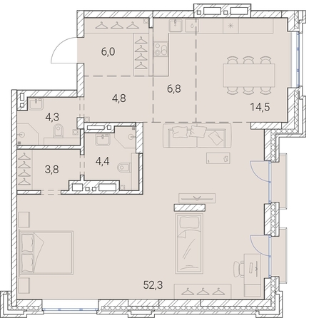 
   Продам 1-комнатную, 96.9 м², Тайм Сквер

. Фото 37.