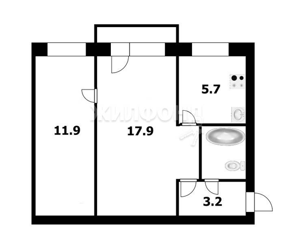 
   Продам 2-комнатную, 44.6 м², Оловозаводская ул, 9

. Фото 1.