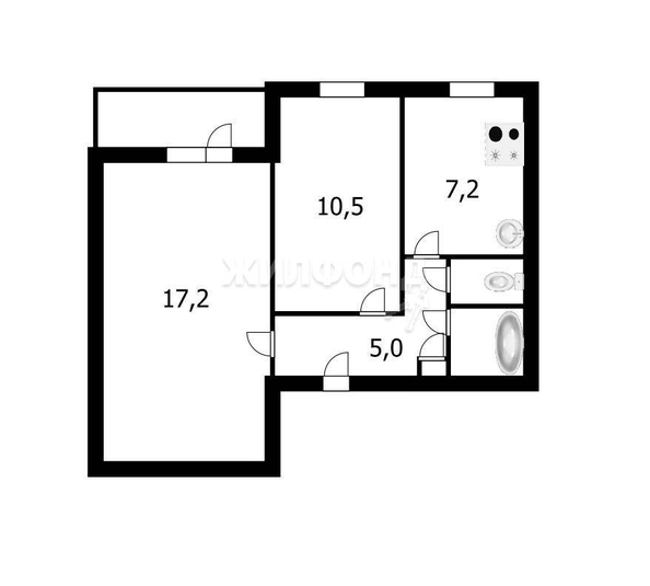 
   Продам 2-комнатную, 43 м², Танкистов ул, 21

. Фото 26.