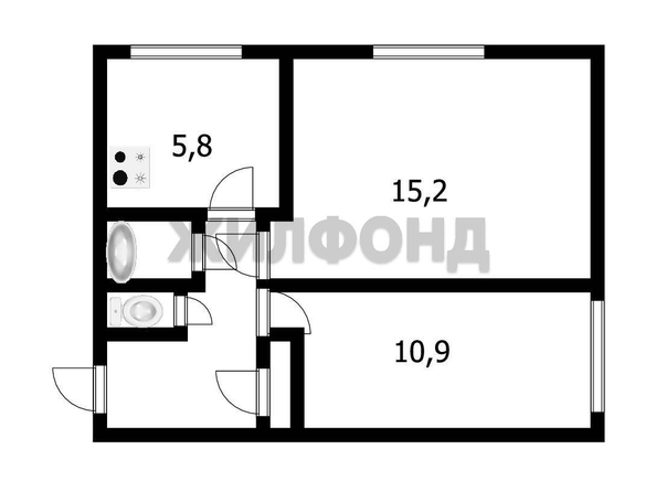 
   Продам 2-комнатную, 41.6 м², Мира ул, 12

. Фото 13.
