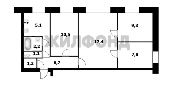 
   Продам 4-комнатную, 61.4 м², Есенина ул, 20

. Фото 13.