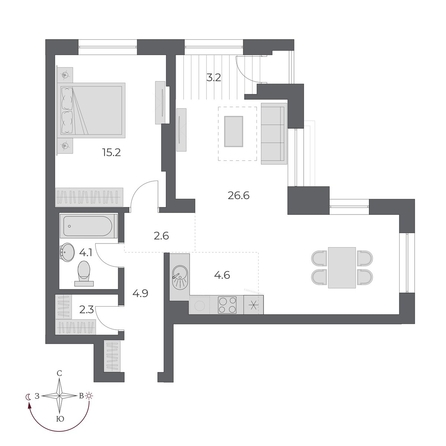
  Продается 2-комн. квартира 63.5 м², в ЖК ОСКАР, дом 2. Фото 4.
