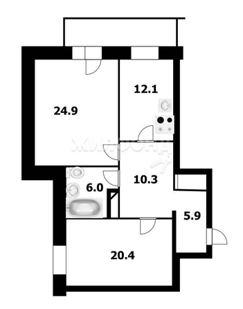 
   Продам 2-комнатную, 79.9 м², Дачная ул, 21/5

. Фото 3.