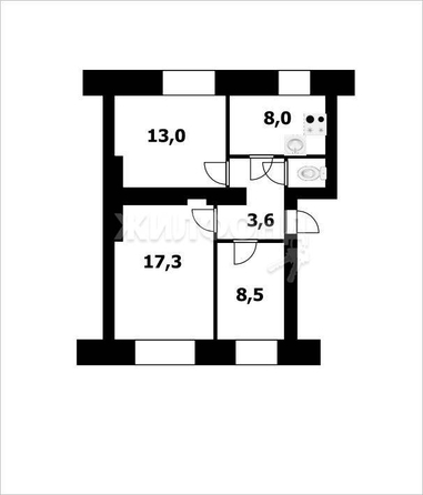 
   Продам 3-комнатную, 54.9 м², Маяковского ул, 3

. Фото 10.