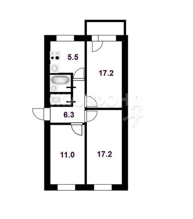 
   Продам 3-комнатную, 61 м², Ударная ул, 19

. Фото 1.