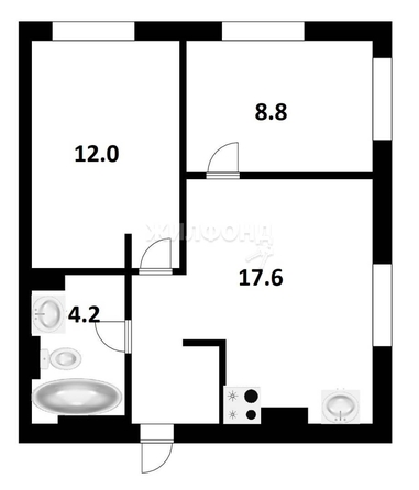 
   Продам 2-комнатную, 43.6 м², Никитина ул, 128

. Фото 14.