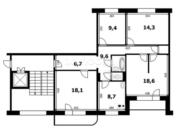 
   Продам 4-комнатную, 90.5 м², Одоевского ул, 19

. Фото 13.