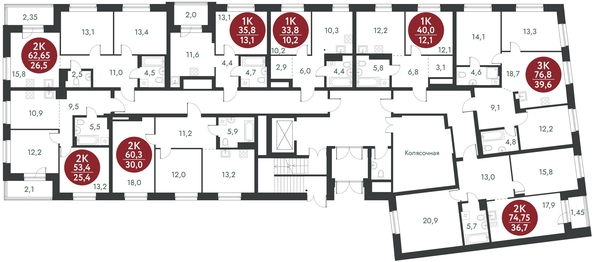 
   Продам 2-комнатную, 62.65 м², Скандинавские кварталы, дом 1

. Фото 1.