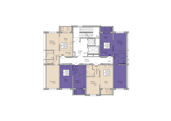 
   Продам 2-комнатную, 59.7 м², Связистов ул, 13б

. Фото 1.