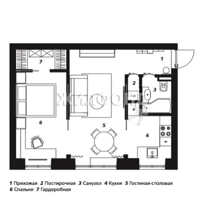 
   Продам 2-комнатную, 44.6 м², Спартака ул, 8/6

. Фото 4.