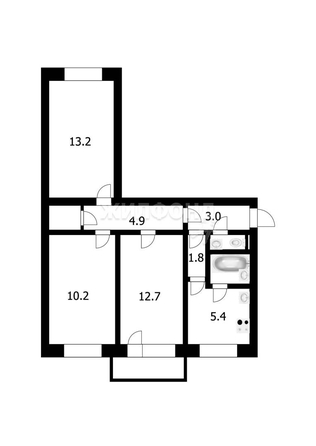 
   Продам 3-комнатную, 56.1 м², Никитина ул, 15

. Фото 9.