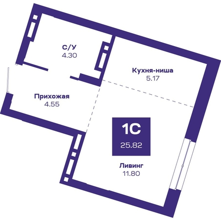 
   Продам 1-комнатную, 25.82 м², Базилик, дом 2

. Фото 1.