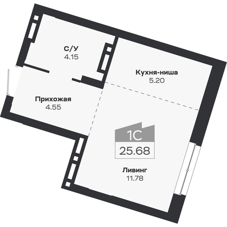 
  Продается 1-комн. квартира, 25.68 м², ЖК Базилик, дом 2
. Фото 3.