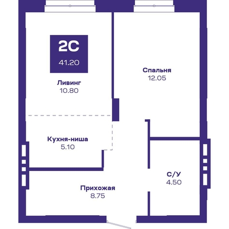 
  Продается 2-комн. квартира, 41.2 м², ЖК Базилик, дом 2
. Фото 3.