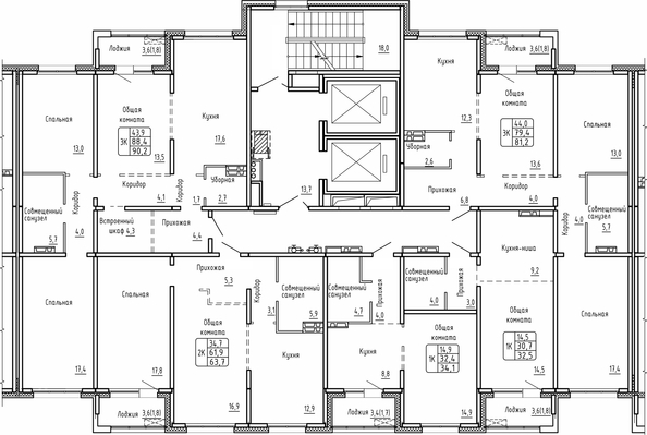 
   Продам 3-комнатную, 90.2 м², Самоцветы, Бирюза дом 2

. Фото 1.